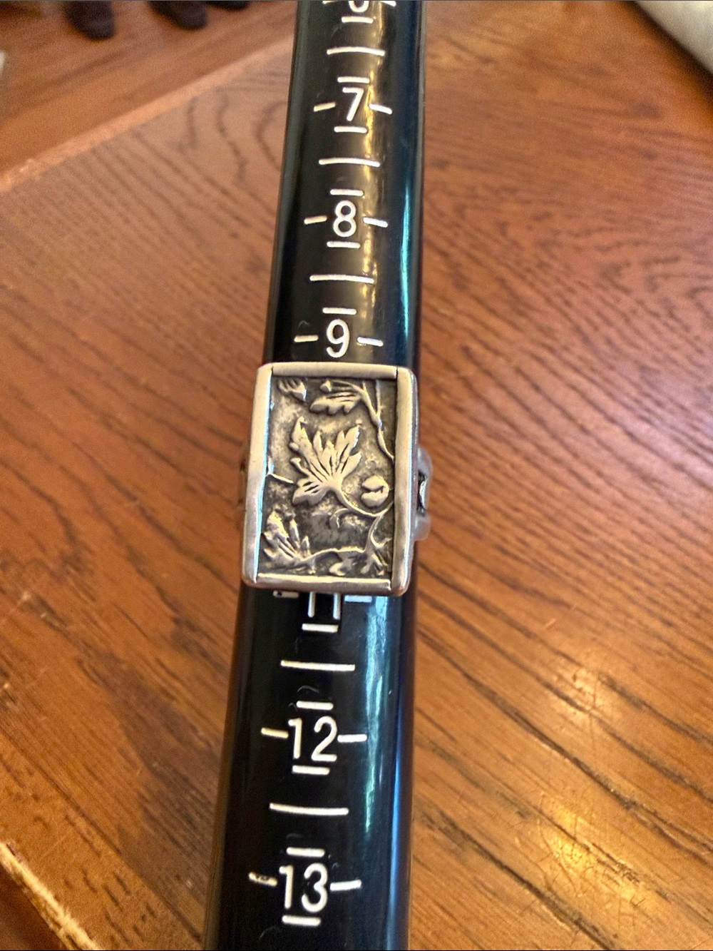 Silpada Silver Floral Rectangular Signet Ring